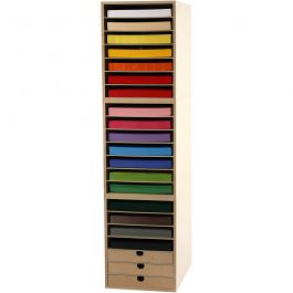 Papiers et armoire, H : 100 cm, A4, feuille 210x297 mm, 180 gr, ass. de couleurs, 1 set [HOB-99435]