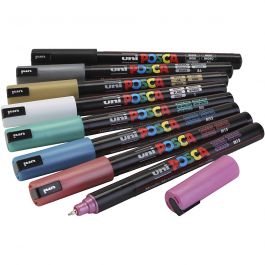 Feutre Posca, couleurs métalliques, dim. PC-1MR, trait 0,7 mm, 8 ass./ 1 Pq. [HOB-384292]