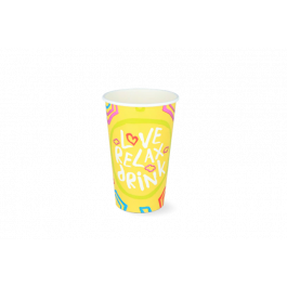 Gobelet à Milkshake moyen 450ml Ø9 cm 16oz Yellow FSC®Mix (500 pcs) [TK-9987534]