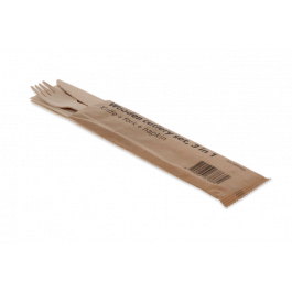 Set de couverts en bois 3/1 couteau + fourchette + Serviette (250 pcs) [TK-9987657]