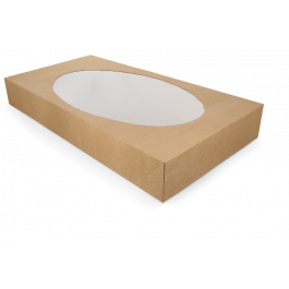 Boîte de traiteur kraft 56x32x8cm avec Fenêtre (50 pcs) [TK-9987700]