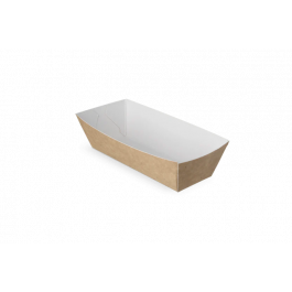 Plateaux à croquettes A5 3,9x3,5x11,4 cm kraft/Blanc (400 pcs) [TK-9987890]