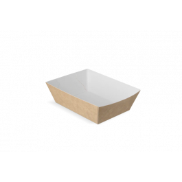 Barquette à frites A7 kraft/Blanc (400 pcs) [TK-9987891]