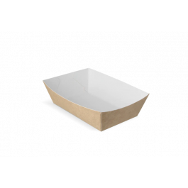 Barquette à frites A9 kraft/Blanc (400 pcs) [TK-9987892]