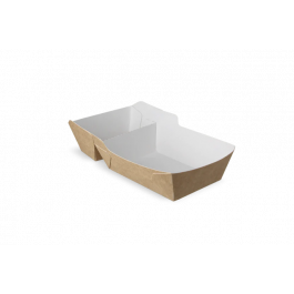 Barquette à frites A23 (A7+1) kraft/Blanc (400 pcs) [TK-9987898]