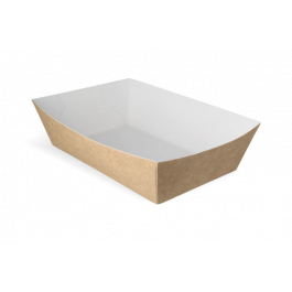 Barquette à frites A50 kraft/Blanc (400 pcs) [TK-9987899]