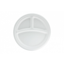Assiette en Canne à Sucre Ø26cm 3-compartiments (500 pcs) [TK-9988105]