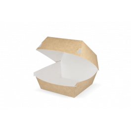 Boîte à Hamburger 10,5x8,5x10,5 cm kraft/blanc (400 pcs) [TK-9988135]
