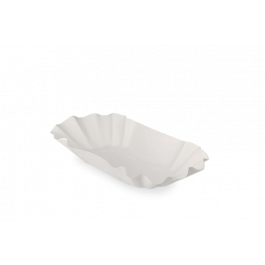 Bol en carton festonné 10x3,2x20 cm Blanc (1.000 pcs) [TK-9988157]