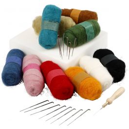Nadelfilzen, Anfänger-Set , Sortierte Farben, 1 Set [HOB-99967]
