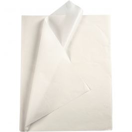 Papier de soie, blanc, 50x70 cm, 14 gr, 10 flles/ 1 Pq. [HOB200881]