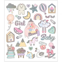 Sticker, Baby Girl, 15x16,5 cm, 1 Bl. [HOB28884]