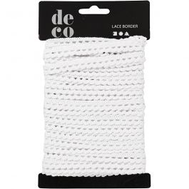 Ruban dentelle, blanc, L: 10 mm, 10 m/ 1 rouleau [HOB41092]