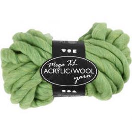 Pelote de fil acrylique/laine épais, vert citron, L: 15 m, dim. mega , 300 gr/ 1 boule [HOB42166]