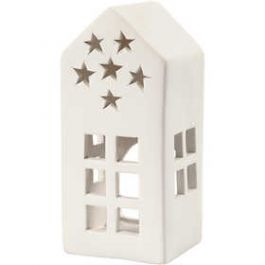 Bougeoir, blanc, H: 16 cm, dim. 7x7 cm, 8 pièce/ 1 boîte [HOB50497]