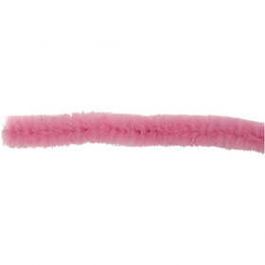 Fil chenille, rose, L: 30 cm, ép. 6 mm, 50 pièce/ 1 Pq. [HOB52089]
