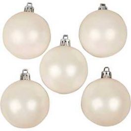 Boules de Noël, blanc, nacré, d: 6 cm, 20 pièce/ 1 Pq. [HOB52164]