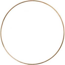 Anneau de fil métallique, or, d: 20 cm, ép. 3 mm, 1 pièce [HOB52428]