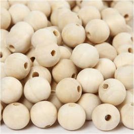 Perle en bois, d: 15 mm, diamètre intérieur 3 mm, 500 pièce/ 1 Pq. [HOB56667]
