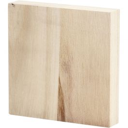 Planche en bois , dim. 9,6x9,6 cm, ép. 20 mm, 1 pièce [HOB57682]