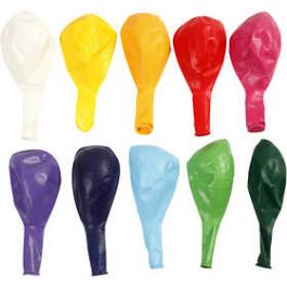 Ballons, couleurs assorties, rond, d: 23 cm, 10 pièce/ 1 Pq. [HOB59173]