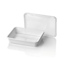 Barquette plastique alimentaire micro onde 183x135x35mm blanche (500 pièces) [RD-448323]