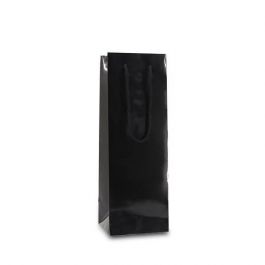 Weintragetaschen 12+10x35cm Schwarz (100 Stück) [FP-DPK044]