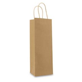 Weintragetaschen 12+10x35cm Braun (100 Stück) [FP-DPT095]