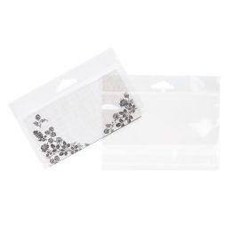 Sachet à trou de suspension refermable à transparence cristalline 14.9x6.4 cm (100 pièces) [HB52]