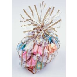 Sachet SOS imprimé bandes dorées 10.2x6.4x24.1cm (100 pièces) [G4VSG]