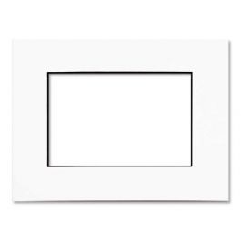Passe partout Blanc/Noir 19 x 24cm pour le découpage intérieur. 27.9 x 35.6cm (10 Pièces) [MS20200]