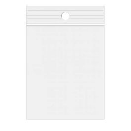 Sachet zip à transparence cristalline 75 microns avec trou pour suspension 10,2x15,2cm (100 pièces) [Z3R46]