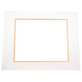 Fertig-Passepartouts 27 x 34.6cm Fenster - Elfenbein/Gold - 40.6 x 50.8cm Außenrahmen (10 Stück) [MD20028]