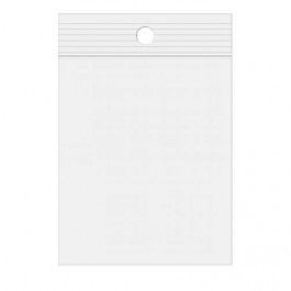Sachet zip à transparence cristalline 75 microns avec trou pour suspension 12,7x12,7cm (100 pièces) [Z3R55]