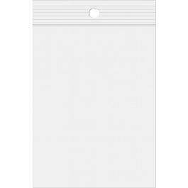Sachet zip à transparence cristalline 75 microns avec trou pour suspension 33x38,1cm (100 pièces) [Z3R1315]