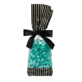 Sachet SOS imprimé noirs avec rayures crème 6.7x4.8x27.3 cm (100 pièces) [G2BKC]