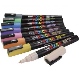 Feutre Posca, ass. de couleurs, dim. PC-3M, trait 0,9 - 1,3 mm, 8 ass./ 1 Pq. [HOB-384290]