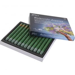 Pastels à la cire aquarellables, vert pré, 12 pièces/ 1 Pq. [HOB-427365]