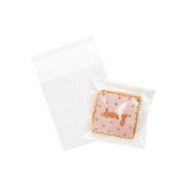 Sachet plastique transparence cristalline 9,5x10,5+4cm avec Rabat Adhésif (100 pièces) [B3X4]