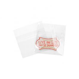 Sachet plastique transparence cristalline 14,4x10,8cm avec Rabat "Sécurisée" (100 pièces) [B45SPC]