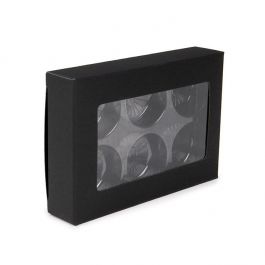 Schachteln schwarz für handgemachte Süßigkeiten, Runde Einsatz 7x2.1x10.3 cm (25 Stück) [CNDYR274B]