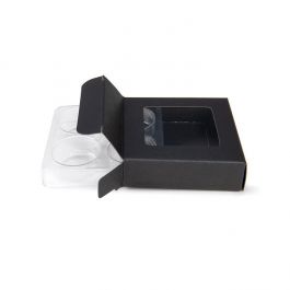 Schachteln schwarz für handgemachte Süßigkeiten, Runde Einsatz 7x2.1x6.8 cm (25 Stück) [CNDYR276B]