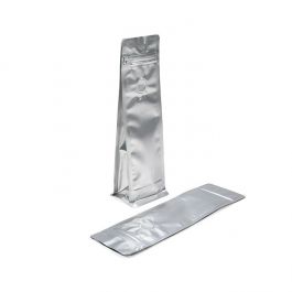 Sachets à café à fond en bloc argenté 7,9 x 6 x 26 cm (50 Pièces) [BBC1S]