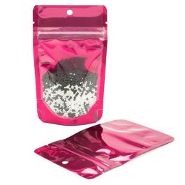 Standbodenbeutel Transparent/Rosa 7.9x5.1x13cm | 28 Gramm (100 Stück) [ZBGB1FS]