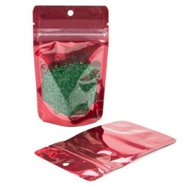 Standbodenbeutel Transparent/Rot 7.9x5.1x13cm | 28 Gramm (100 Stück) [ZBGB1RD]