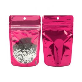 Standbodenbeutel Transparent/Metallisiert 7.9x5.1x13cm | 28 Gramm (100 Stück) [ZBGB1C]
