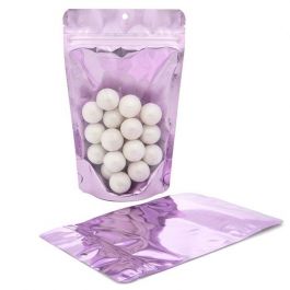 Standbodenbeutel Transparent/Lavendel 13x7.9x20.6cm | 110 Gramm (100 Stück) [ZBGB3LV]
