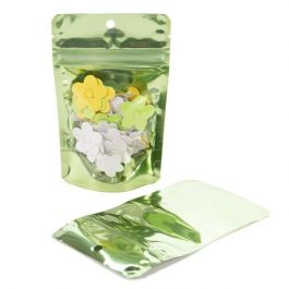 Standbodenbeutel Transparent/Grün 7.9x5.1x13cm | 28 Gramm (100 Stück) [ZBGB1GR]