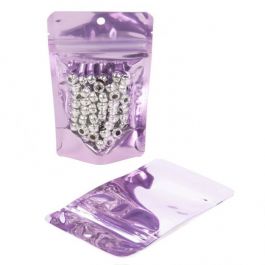 Standbodenbeutel Transparent/Lavendel 7.9x5.1x13cm | 28 Gramm (100 Stück) [ZBGB1LV]
