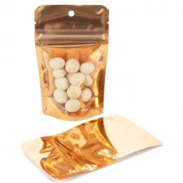 Standbodenbeutel Transparent/Orange 7.9x5.1x13cm | 28 Gramm (100 Stück) [ZBGB1PC]
